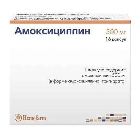 АМОКСИЦИЛЛИН капсулы 0,5г N16