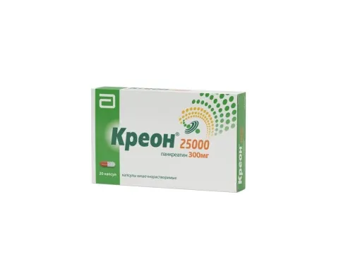 КРЕОН капсулы 300мг 25000ЕД N20