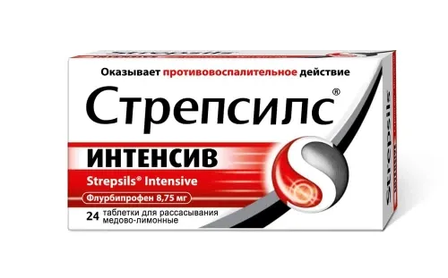 СТРЕПСИЛС ИНТЕНСИВ таблетки со вкусом меда и лимона  N24