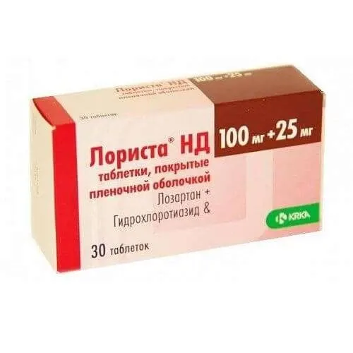 ЛОРИСТА НД таблетки 100мг/25мг N14