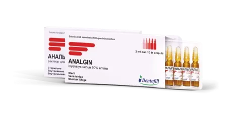 ANALGIN inyeksiya uchun eritma 1ml 50% N5