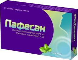 ПАФЕСАН таблетки со вкусом ментола 5мг/1мг N20